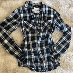 SO Black and White Plaid Shirt